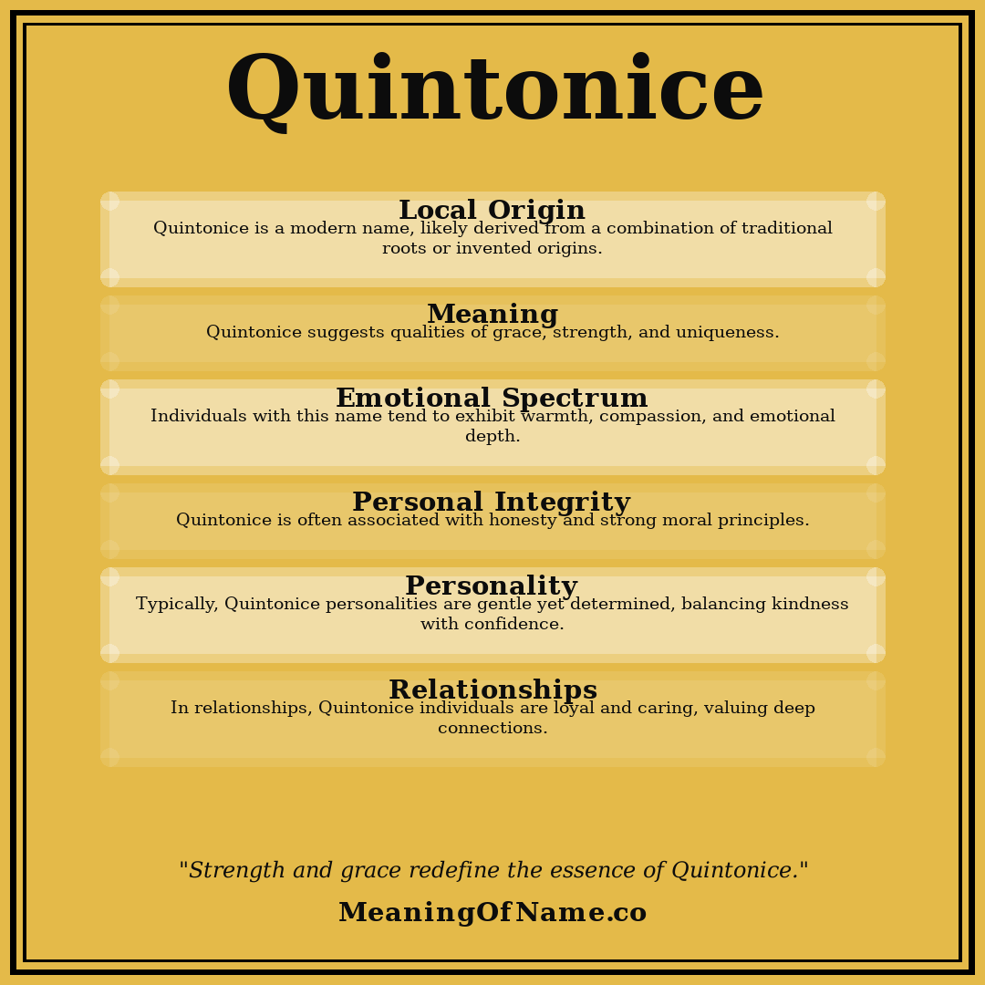 Quintonice name meaning poster