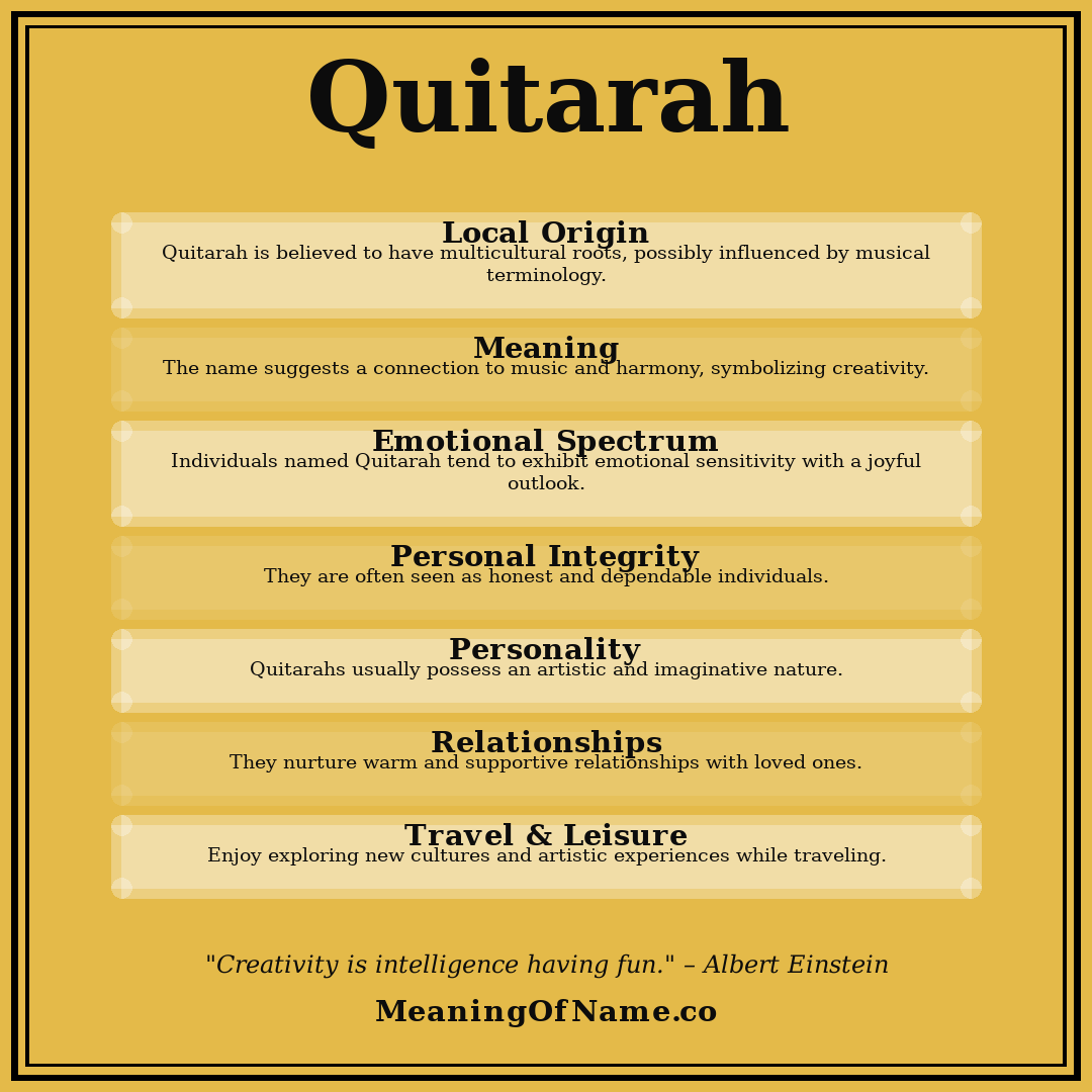 Quitarah name meaning poster