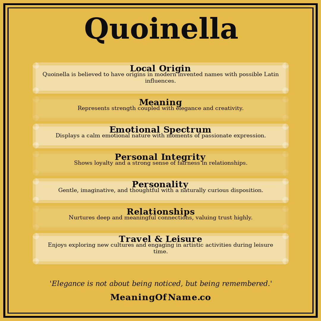 Quoinella name meaning poster