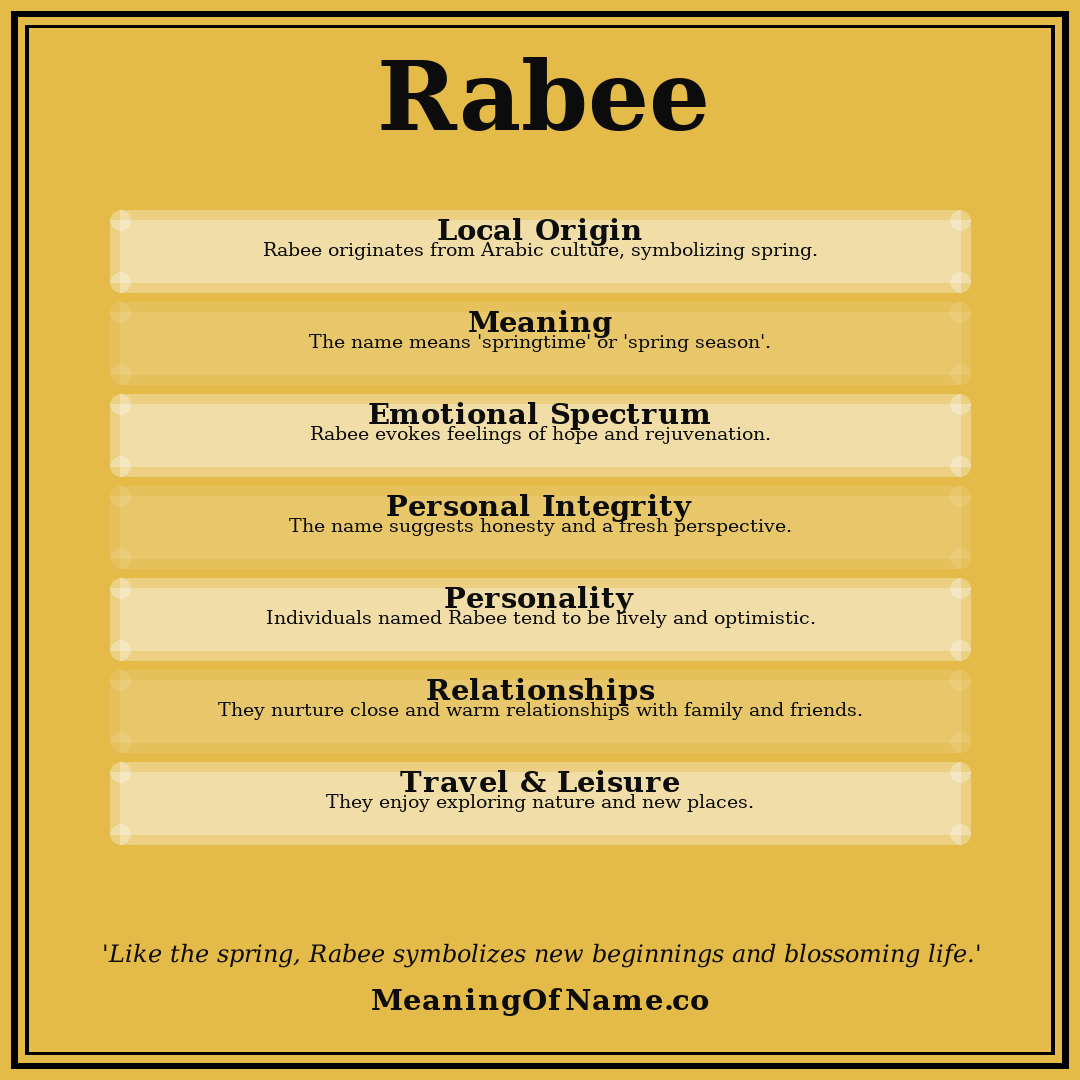 Rabee name meaning poster
