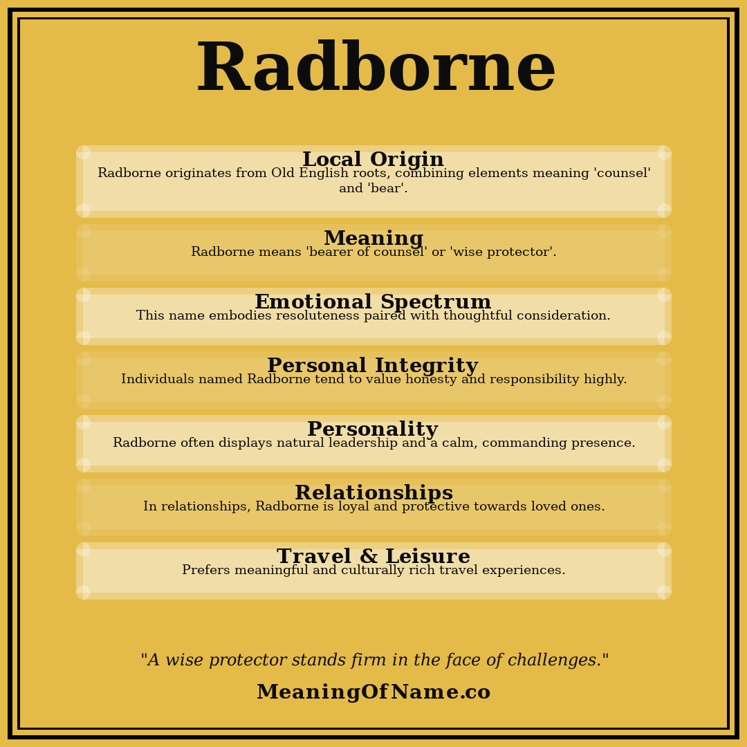 Radborne name meaning poster