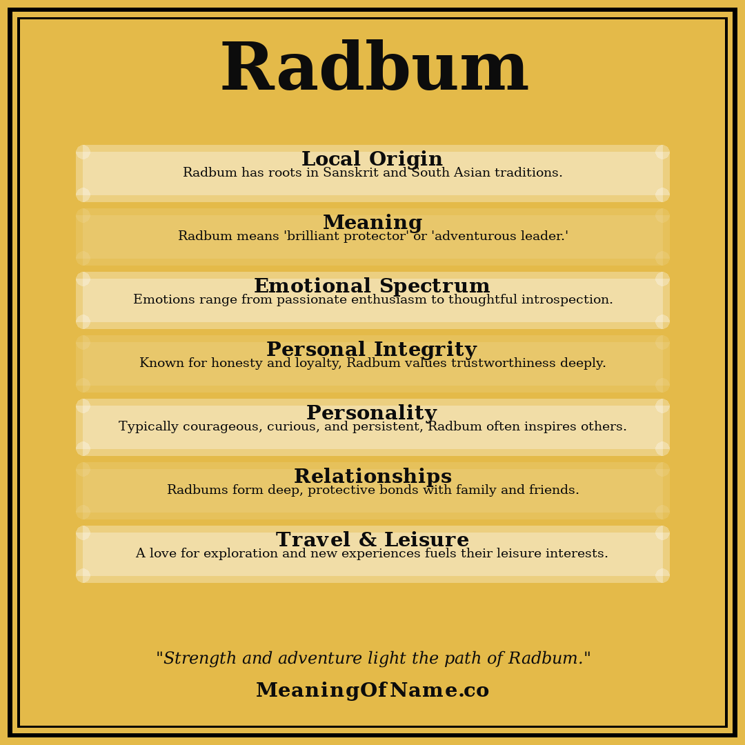 Radbum name meaning poster