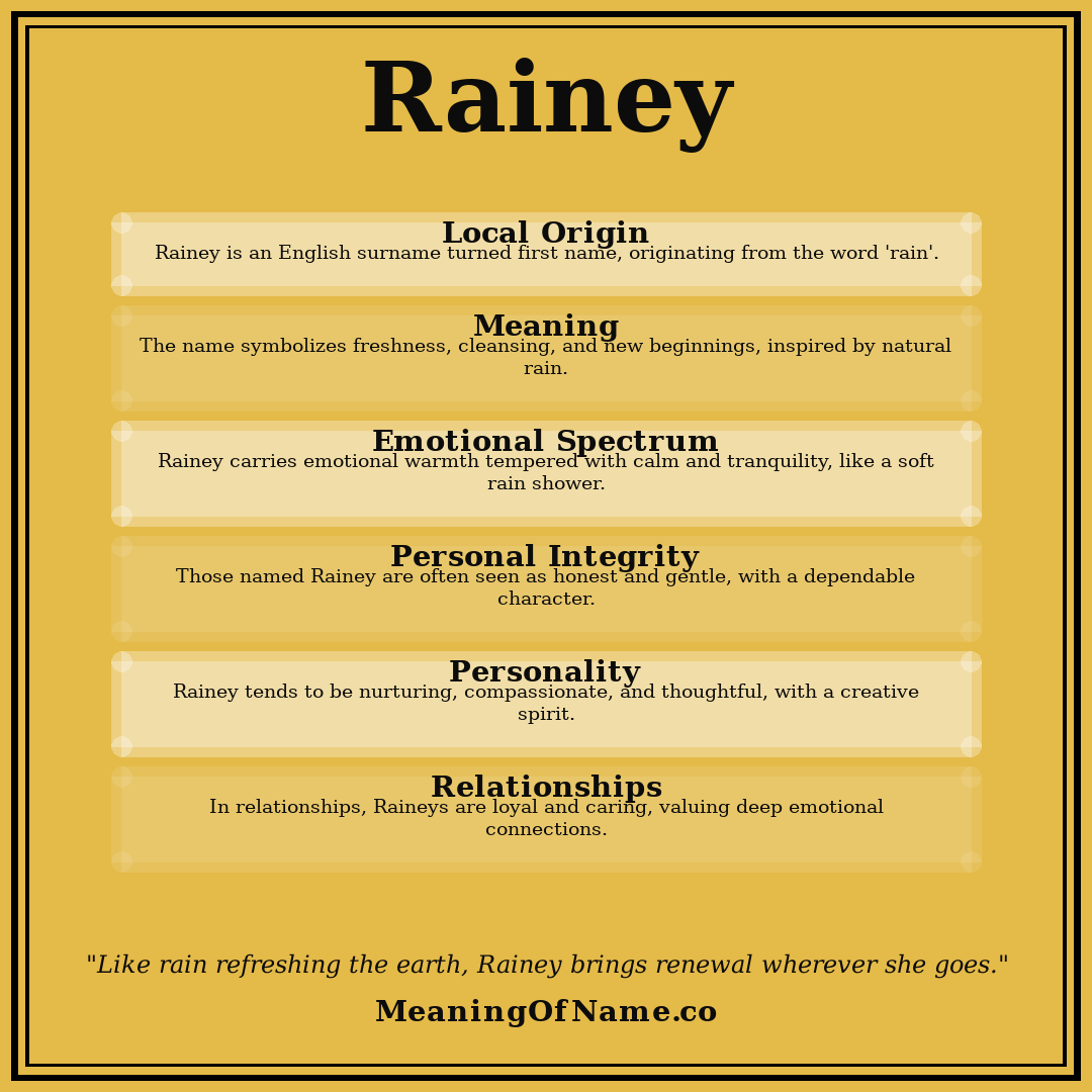 Rainey name meaning poster