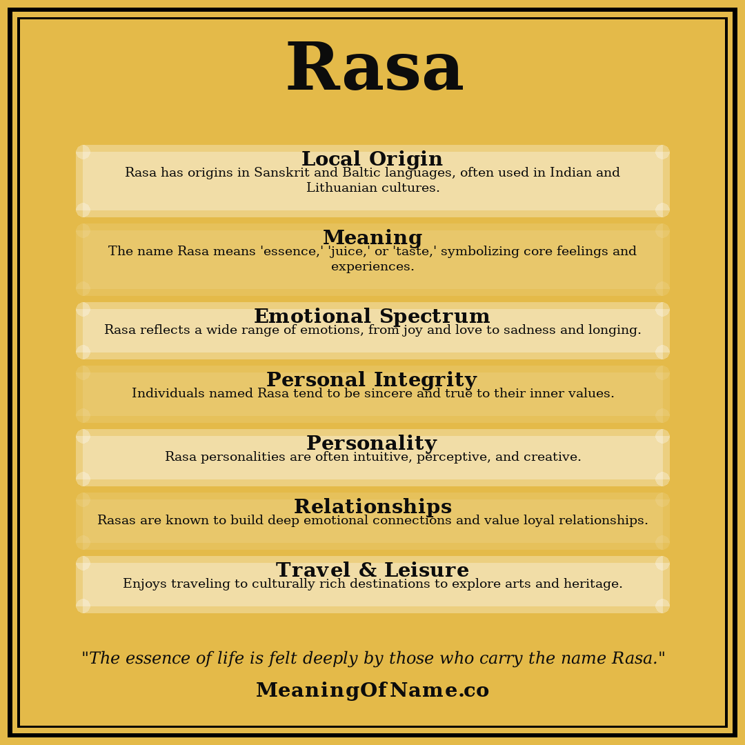 Rasa name meaning poster