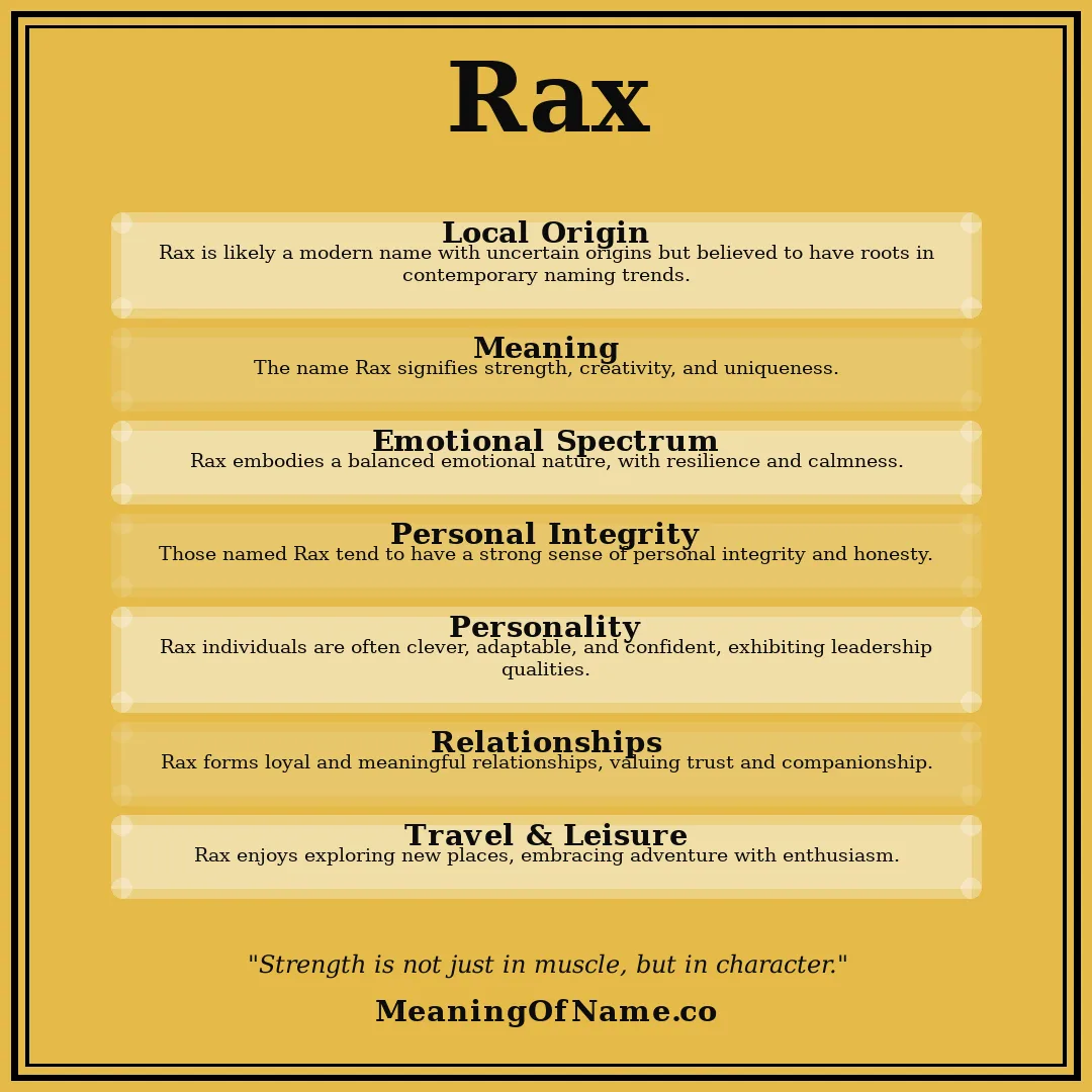 Rax name meaning poster