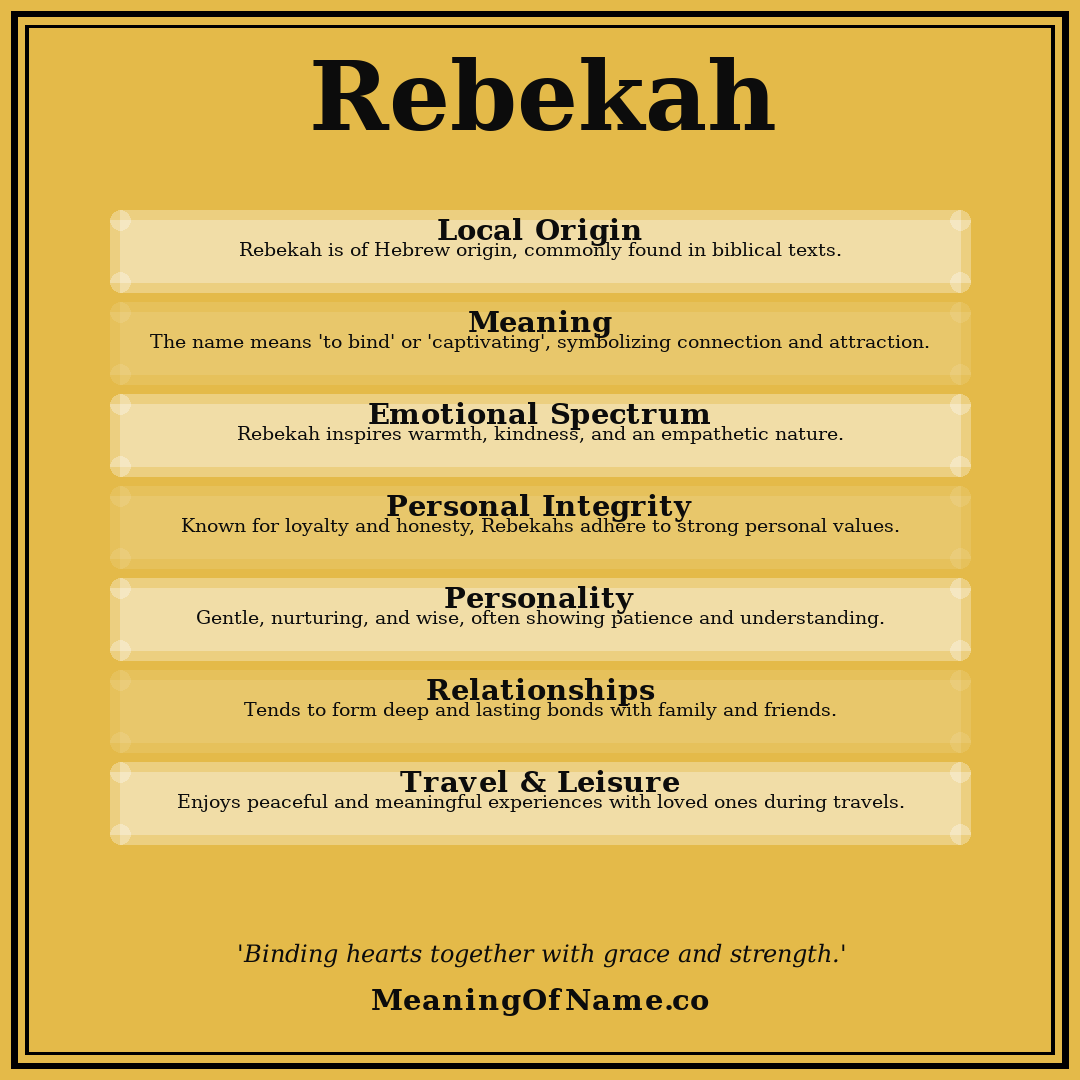 Rebekah name meaning poster