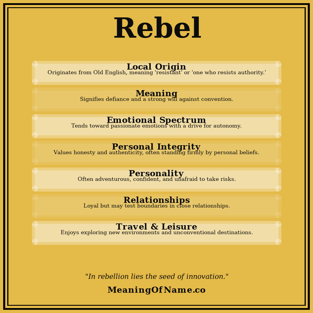 Rebel name meaning poster