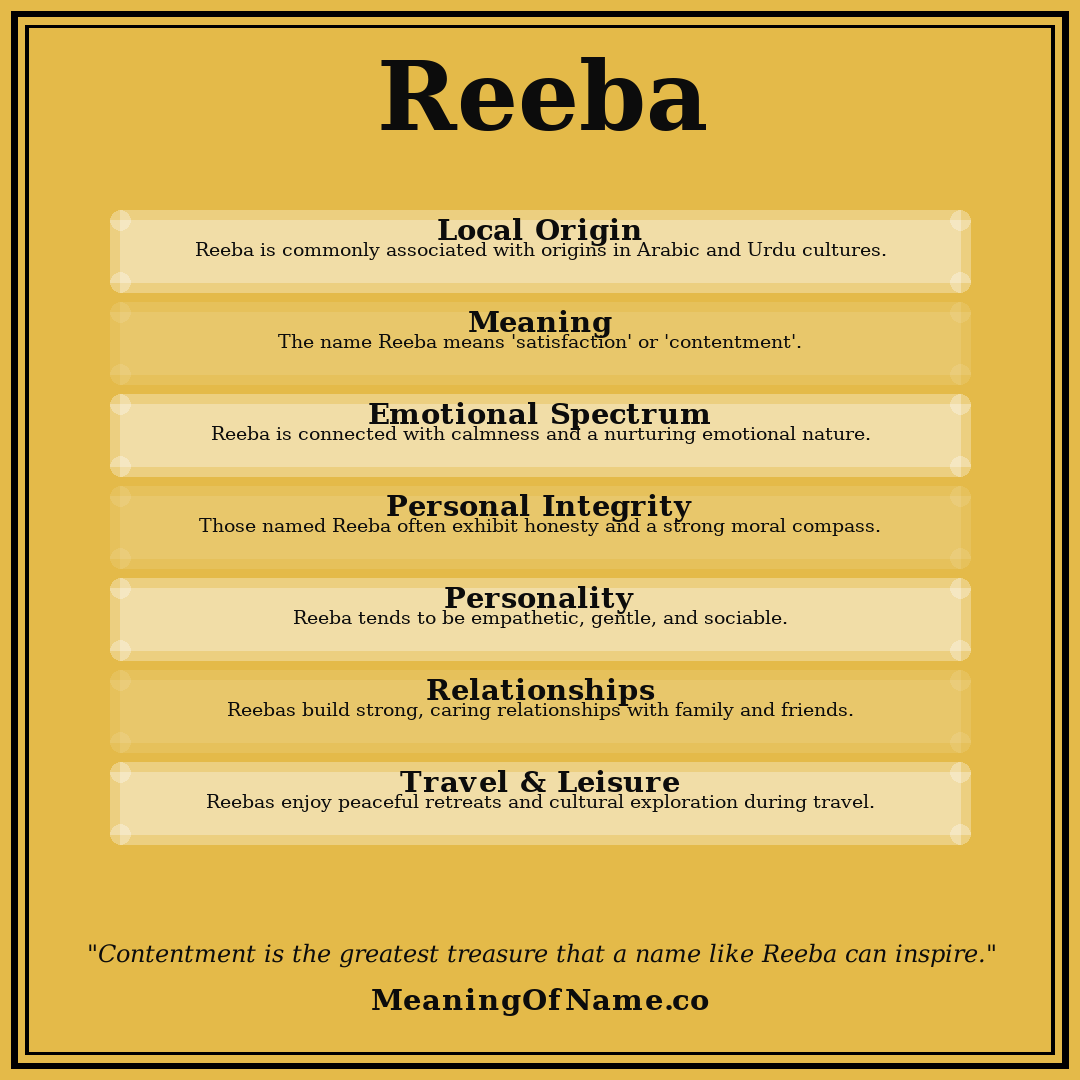 Reeba name meaning poster
