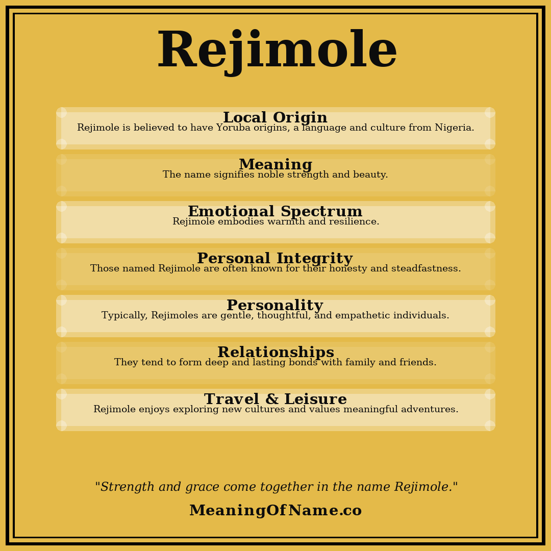 Rejimole name meaning poster