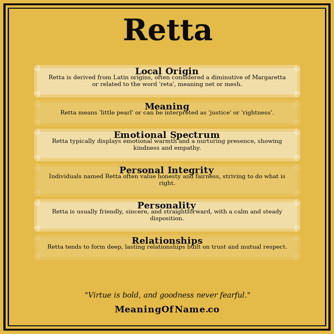 Retta name meaning poster