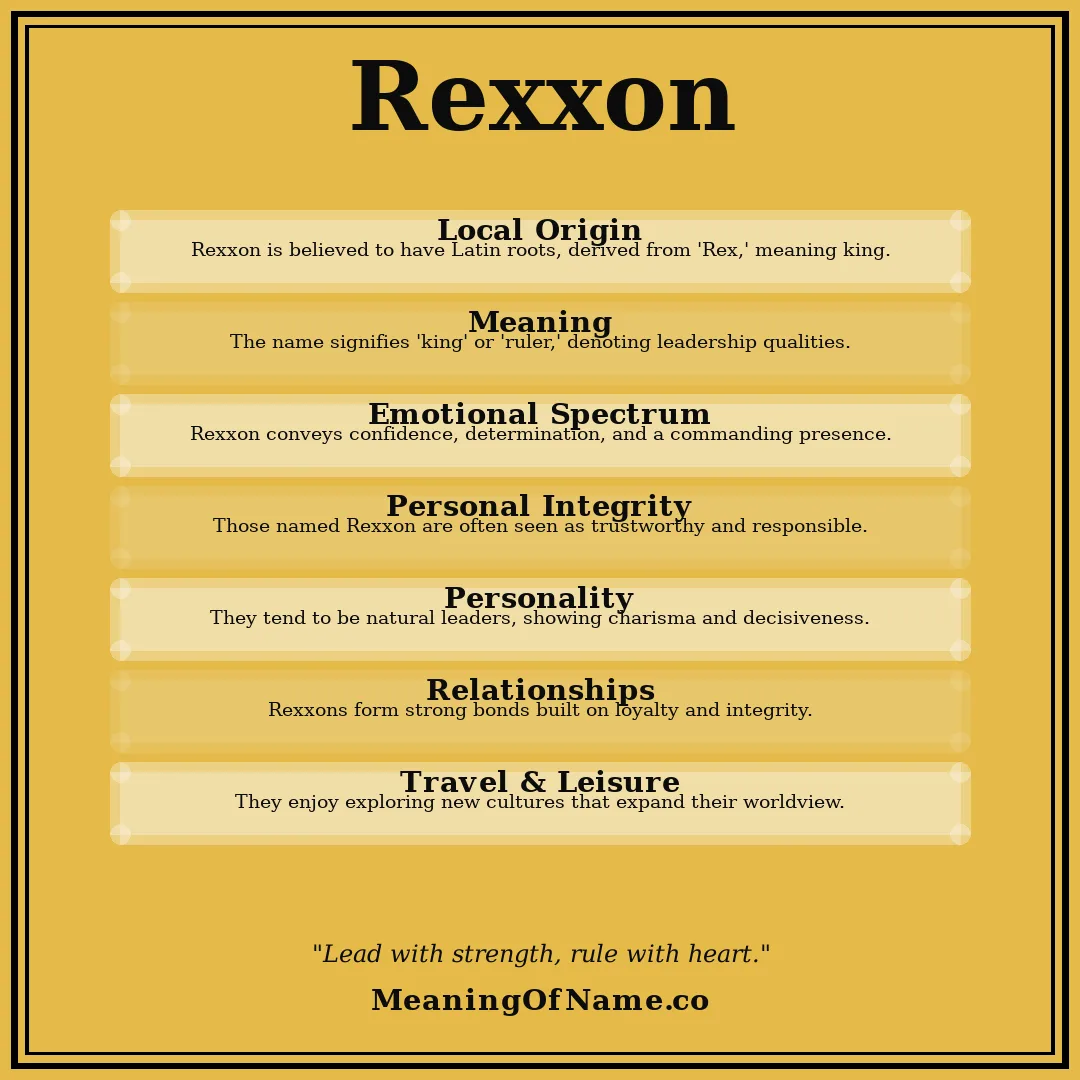 Rexxon name meaning poster