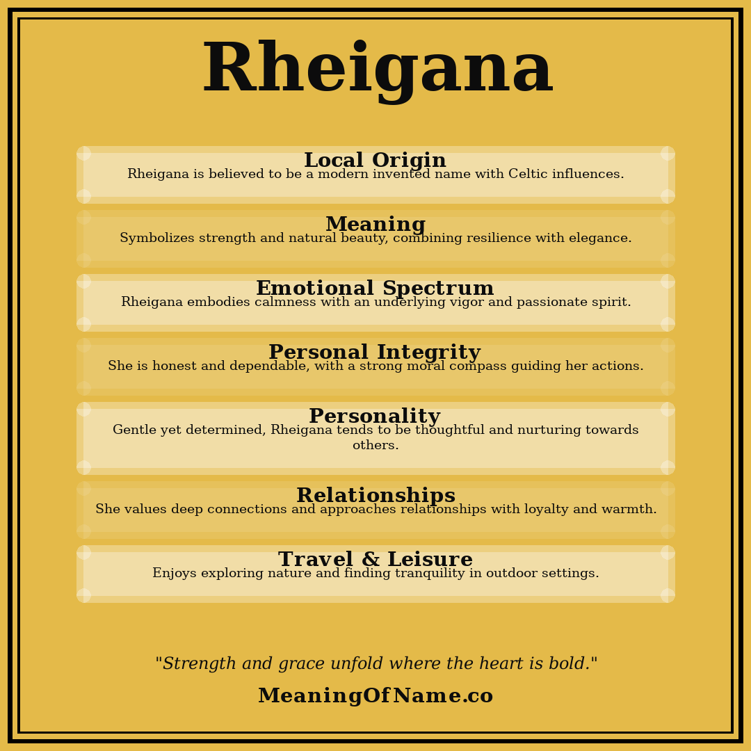 Rheigana name meaning poster