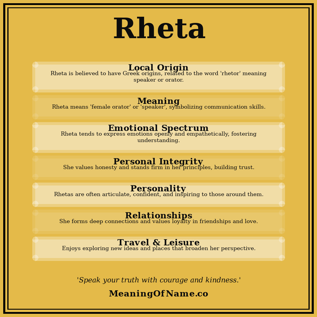 Rheta name meaning poster