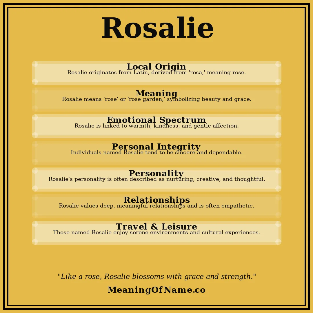 Rosalie name meaning poster