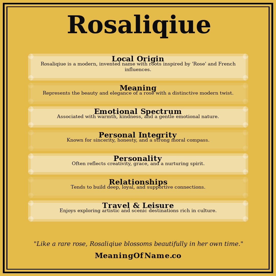 Rosaliqiue name meaning poster