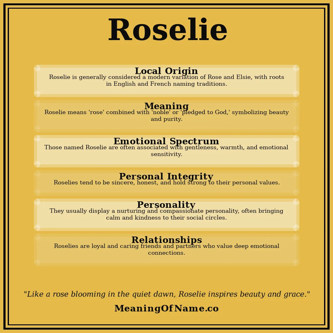 Roselie name meaning poster