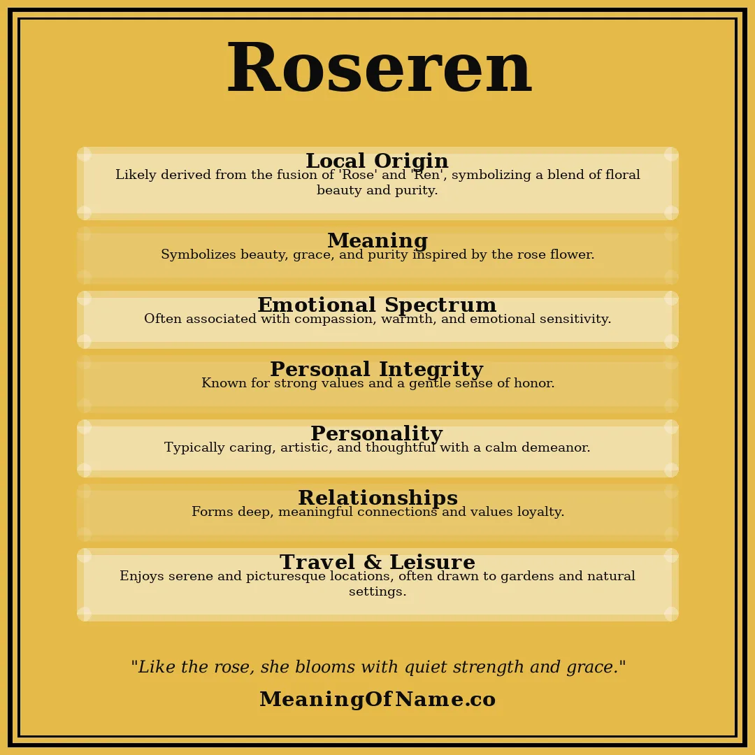 Roseren name meaning poster