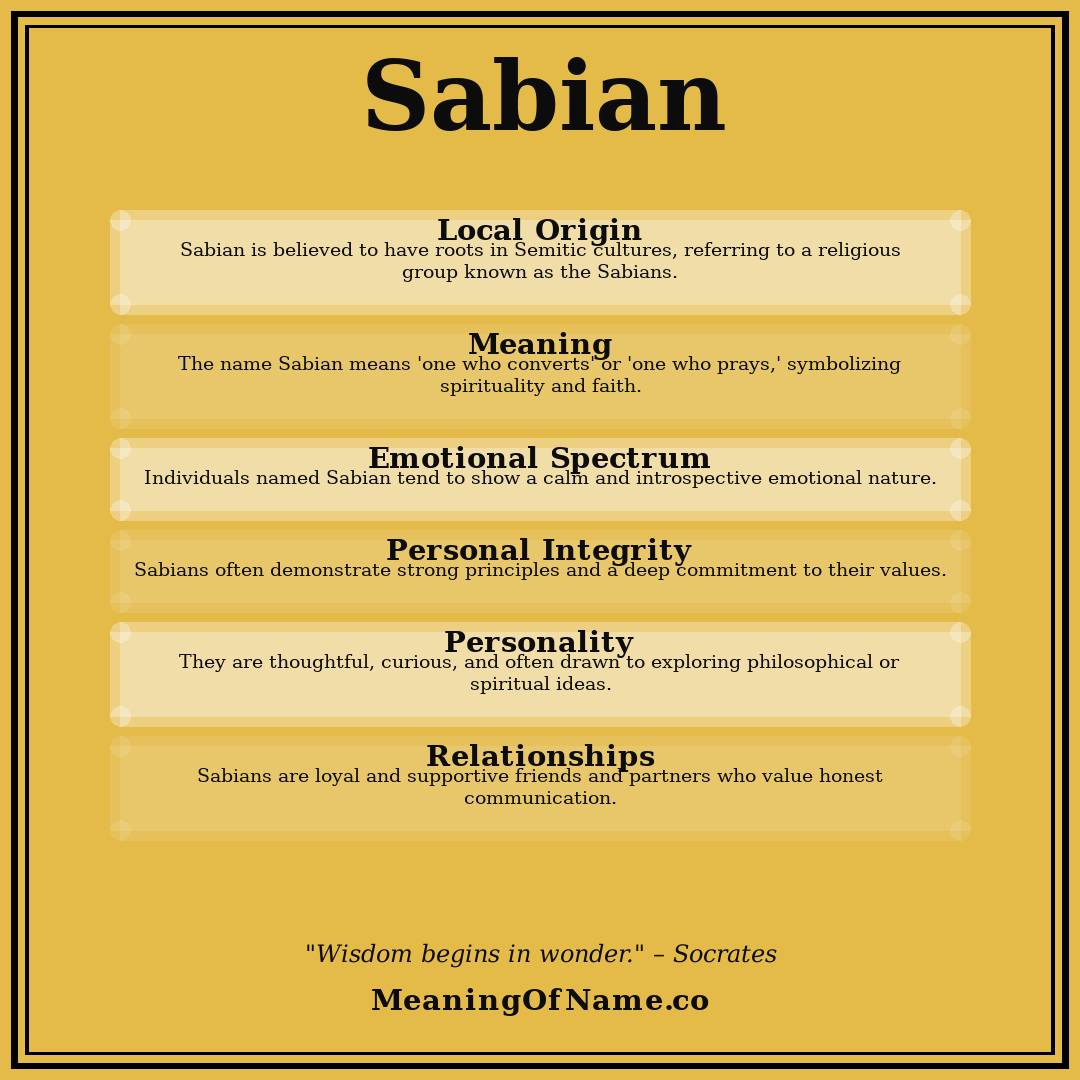 Sabian name meaning poster