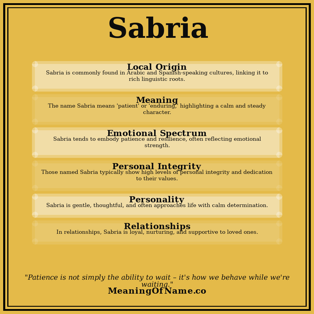 Sabria name meaning poster