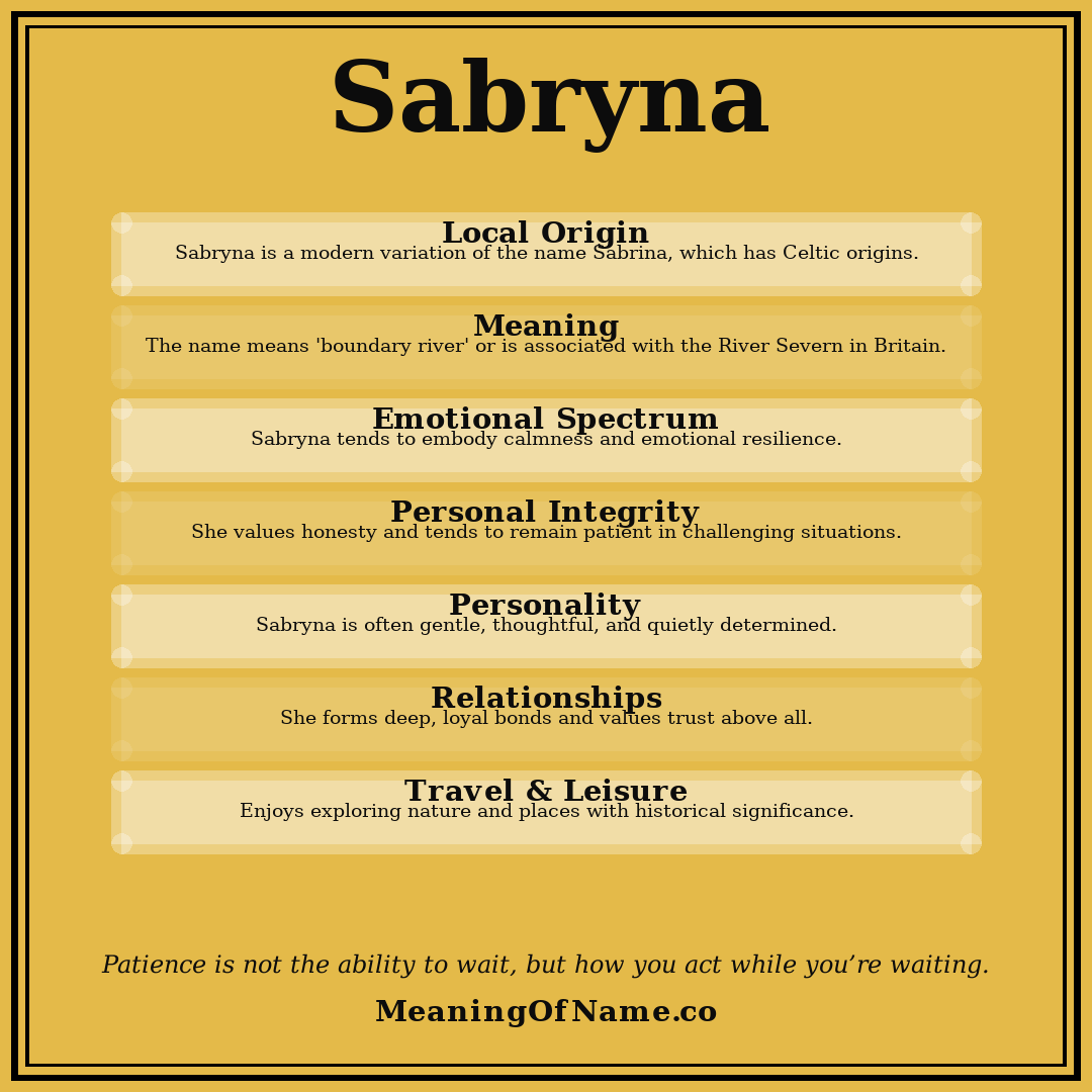 Sabryna name meaning poster