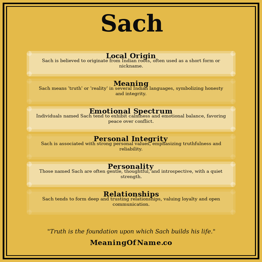Sach name meaning poster