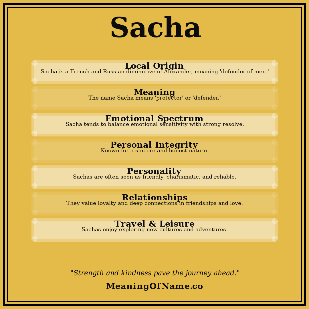 Sacha name meaning poster