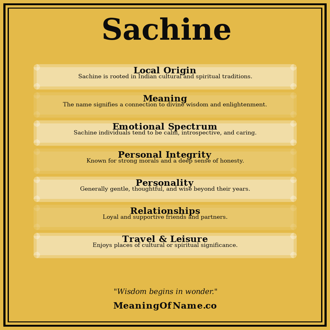 Sachine name meaning poster