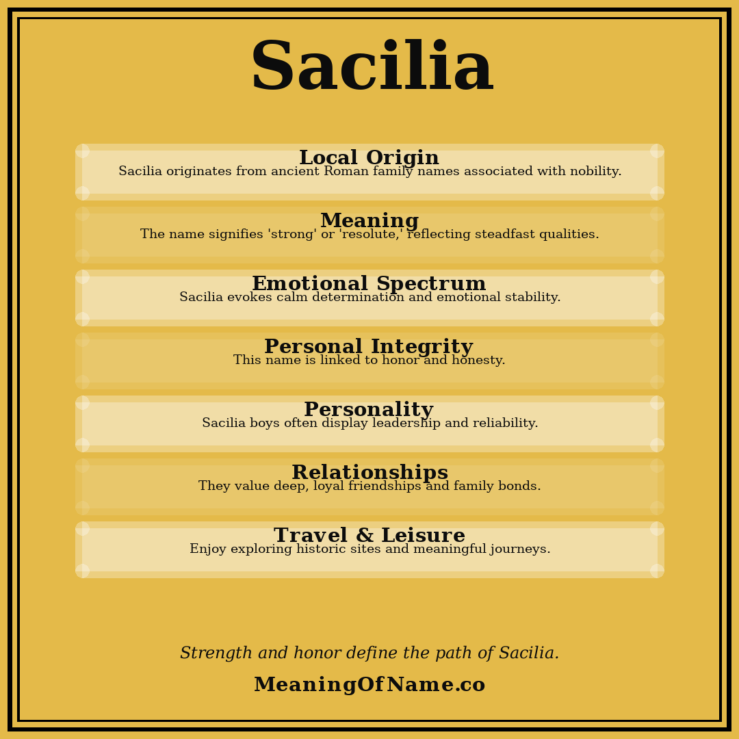 Sacilia name meaning poster
