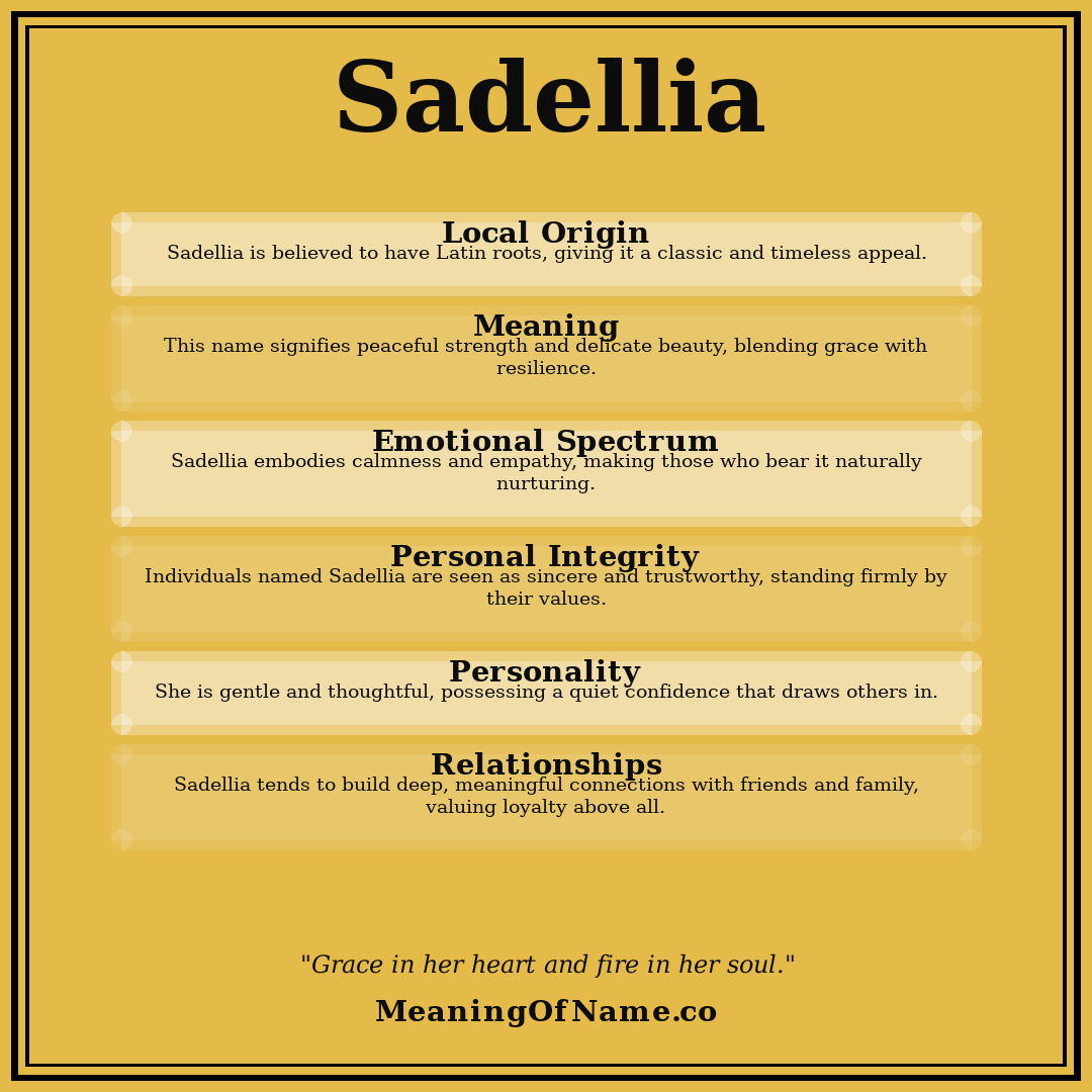 Sadellia name meaning poster