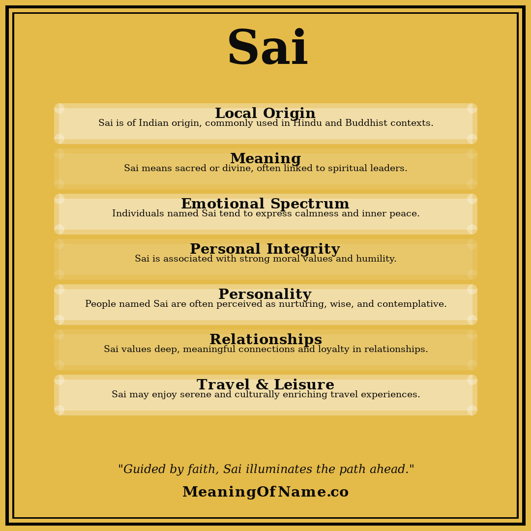 Sai name meaning poster