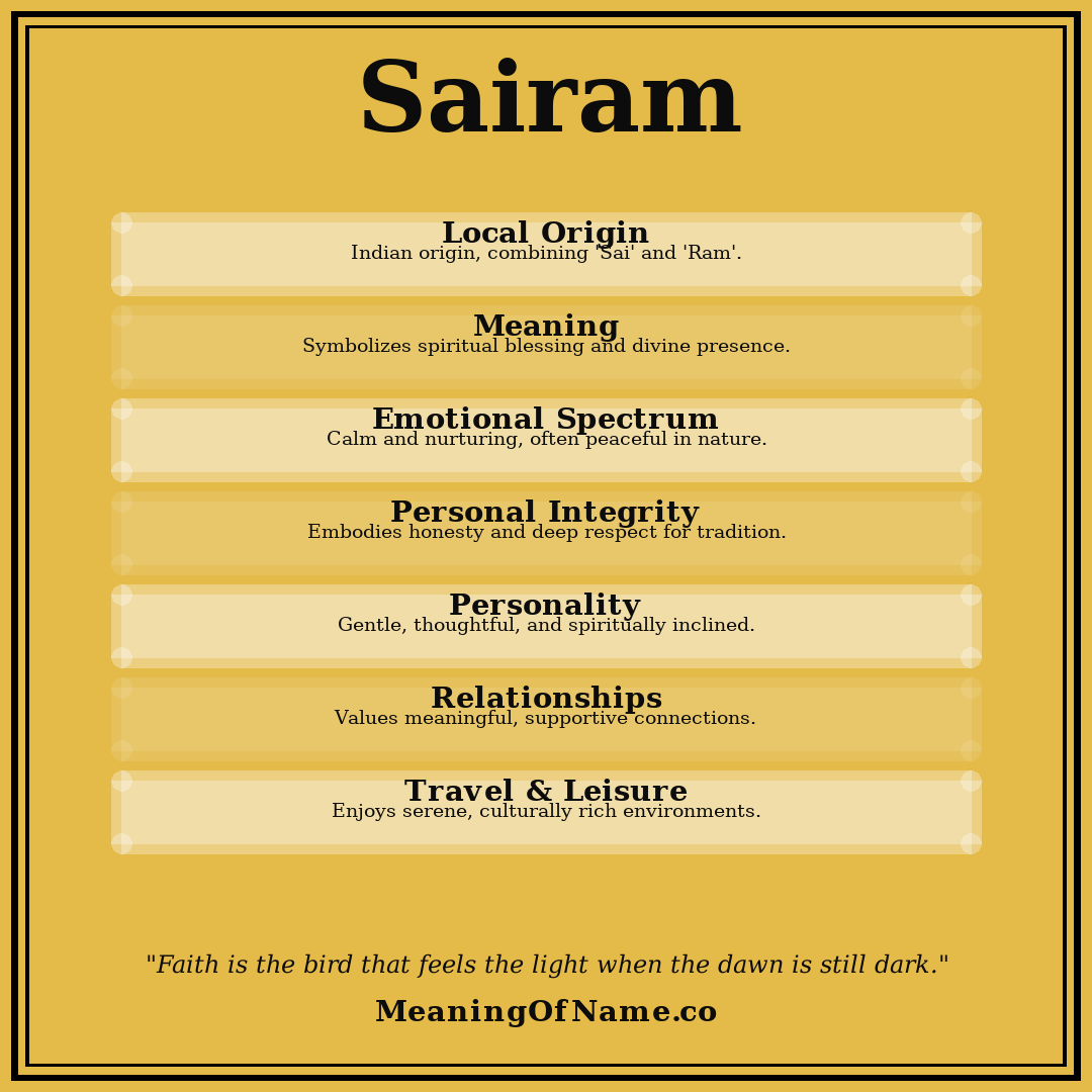 Sairam name meaning poster