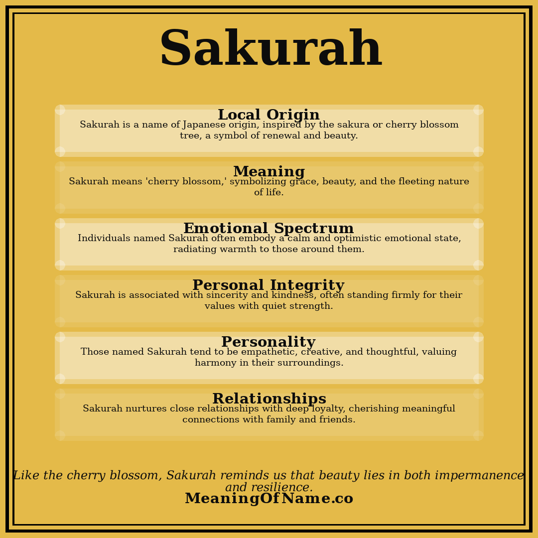 Sakurah name meaning poster