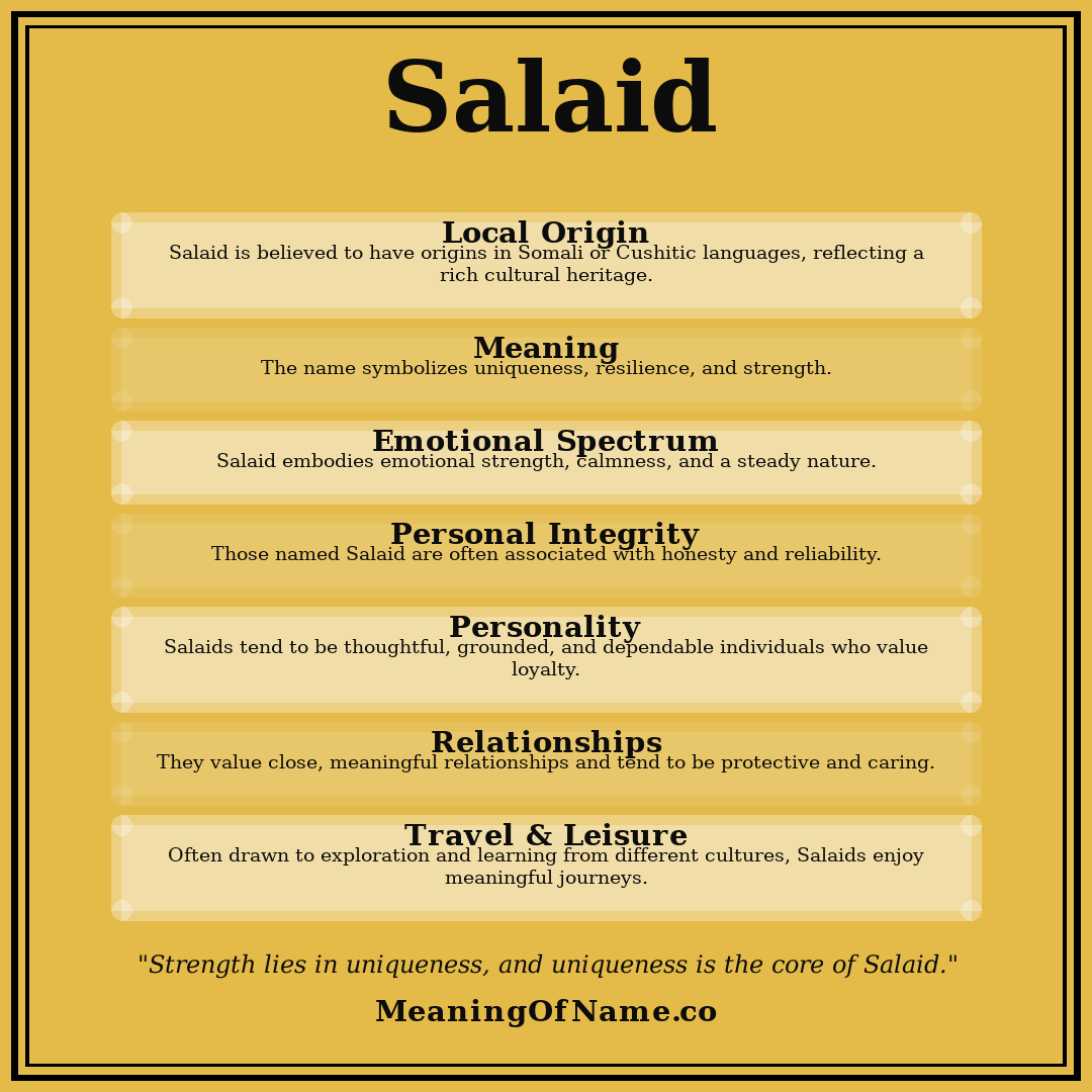 Salaid name meaning poster