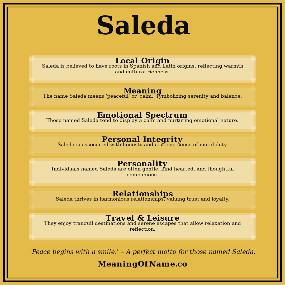 Saleda name meaning poster