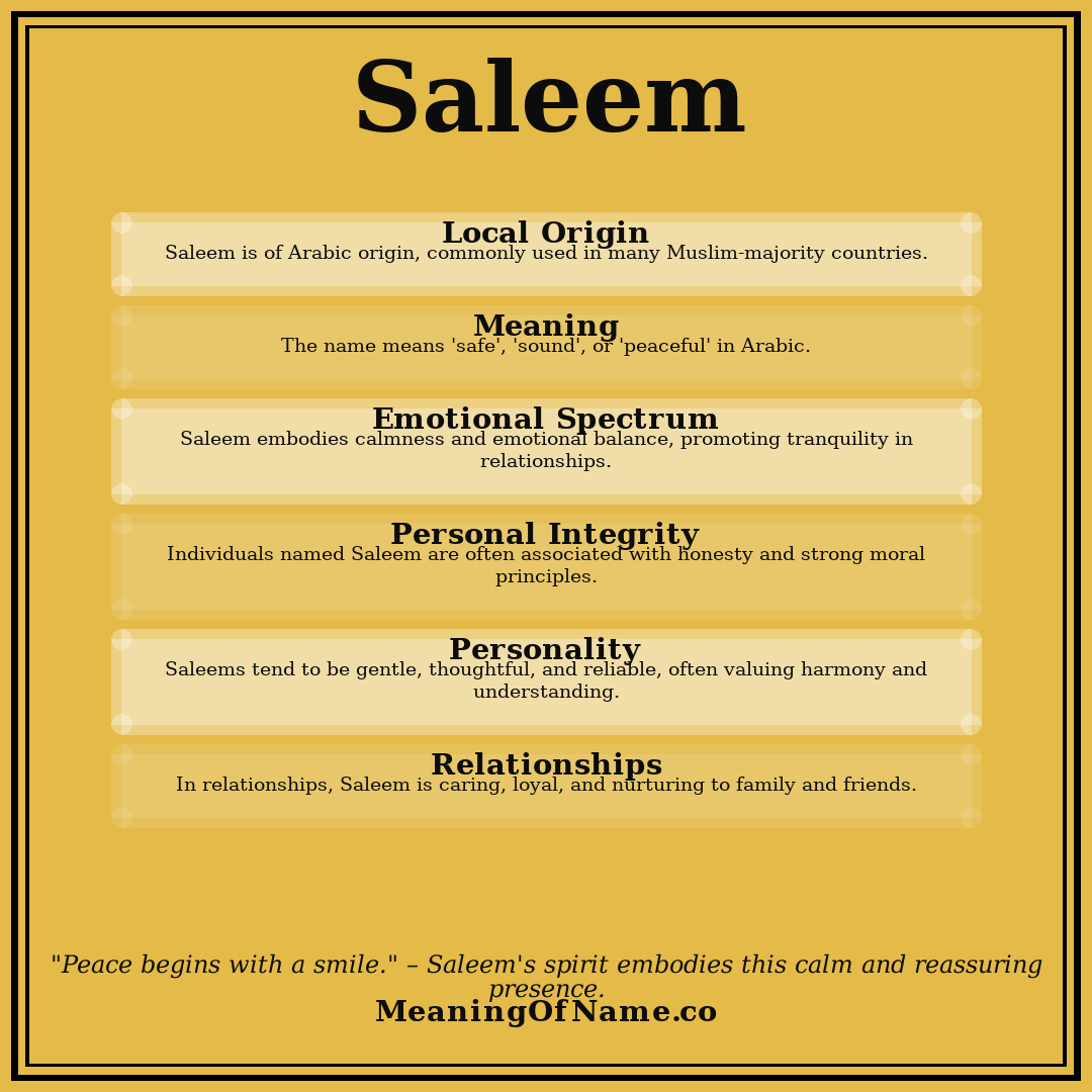 Saleem name meaning poster