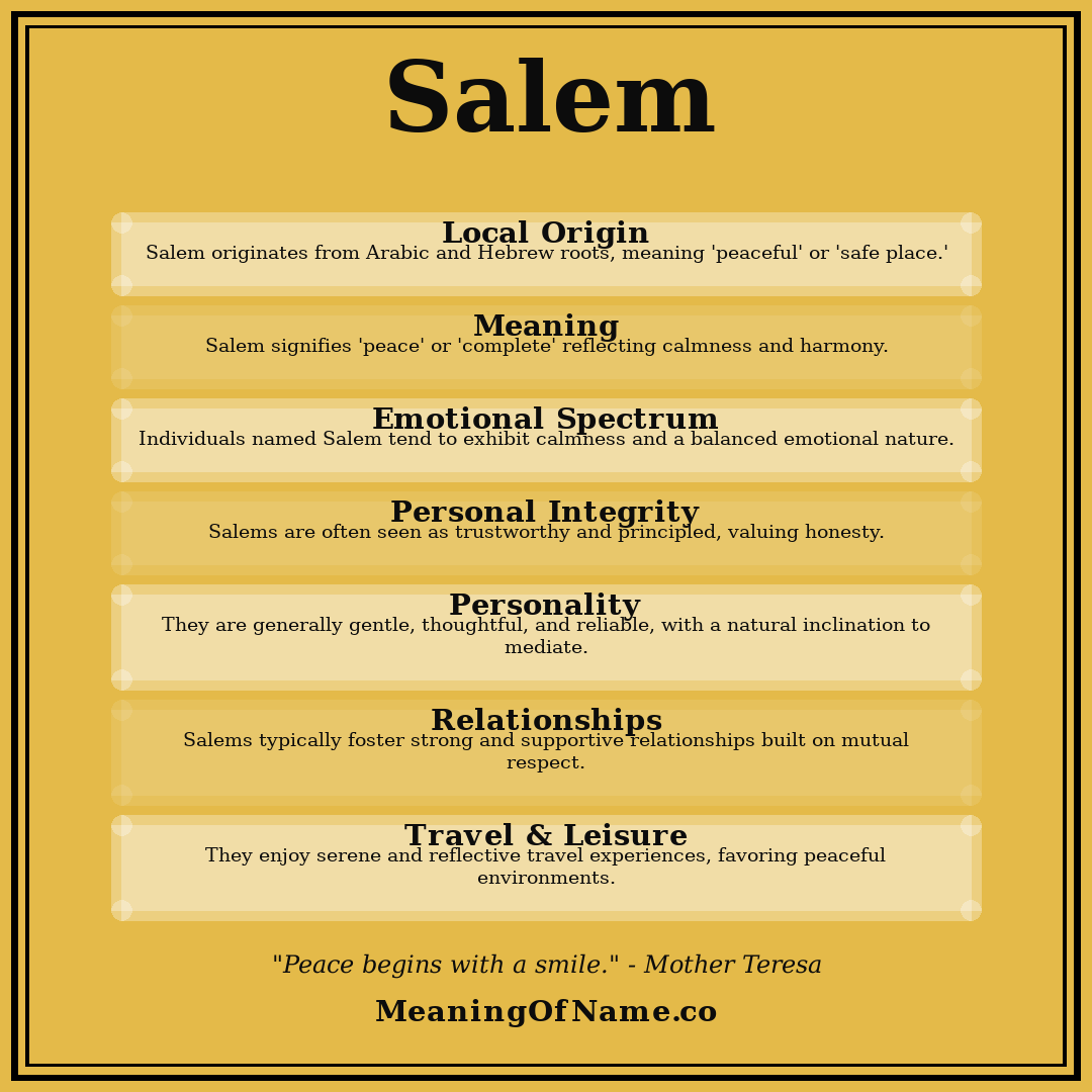 Salem name meaning poster