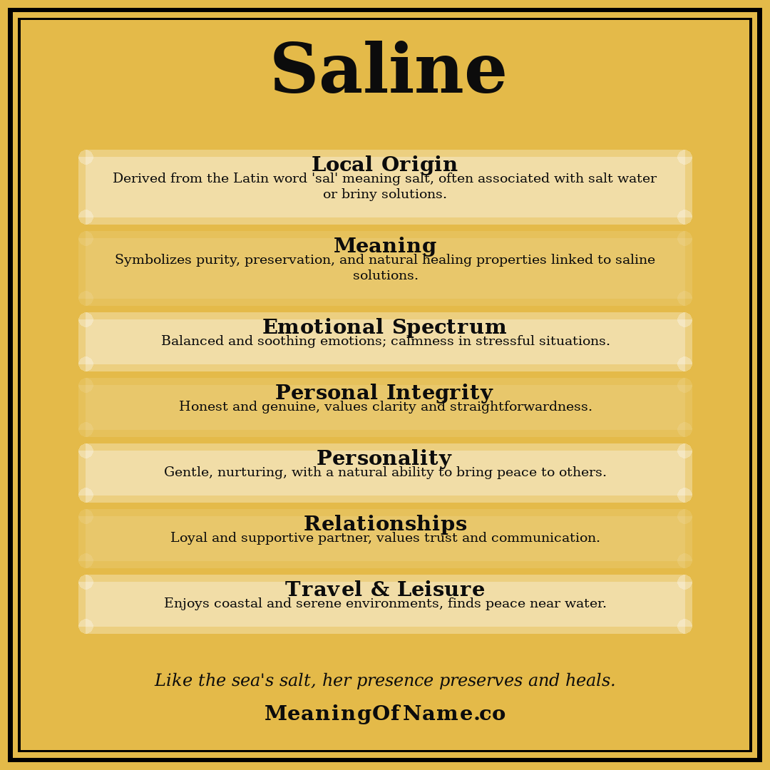 Saline name meaning poster