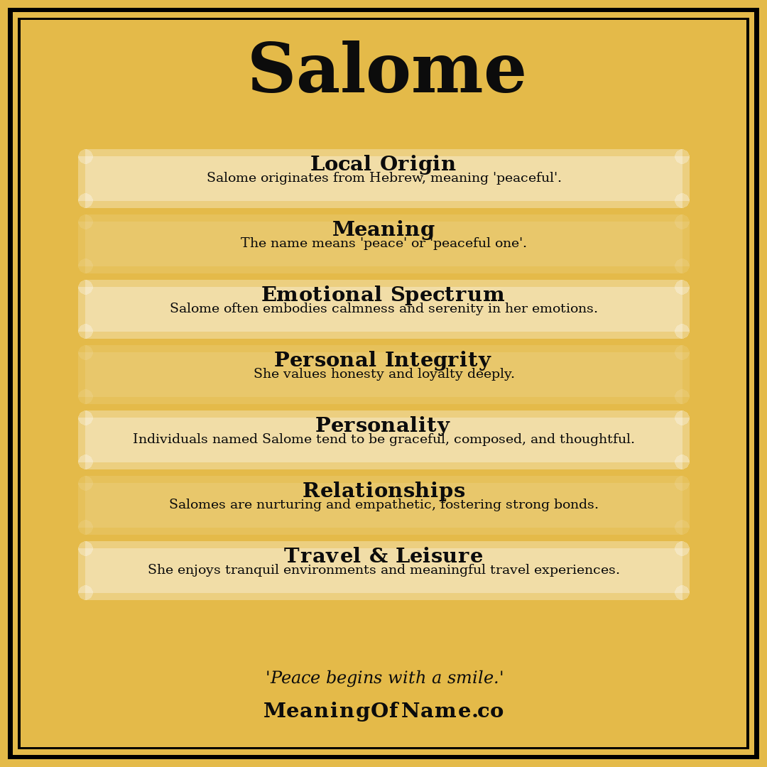Salome name meaning poster