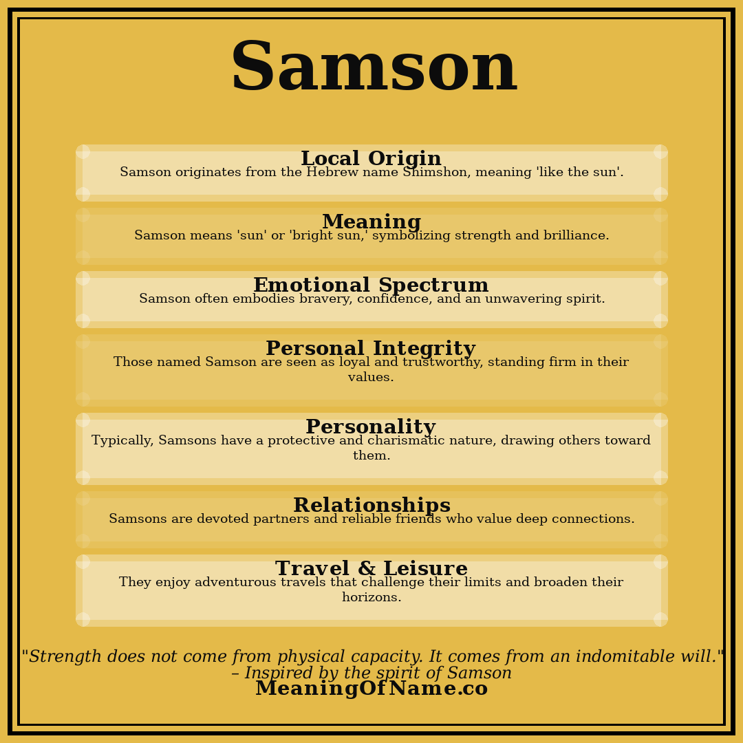 Samson name meaning poster