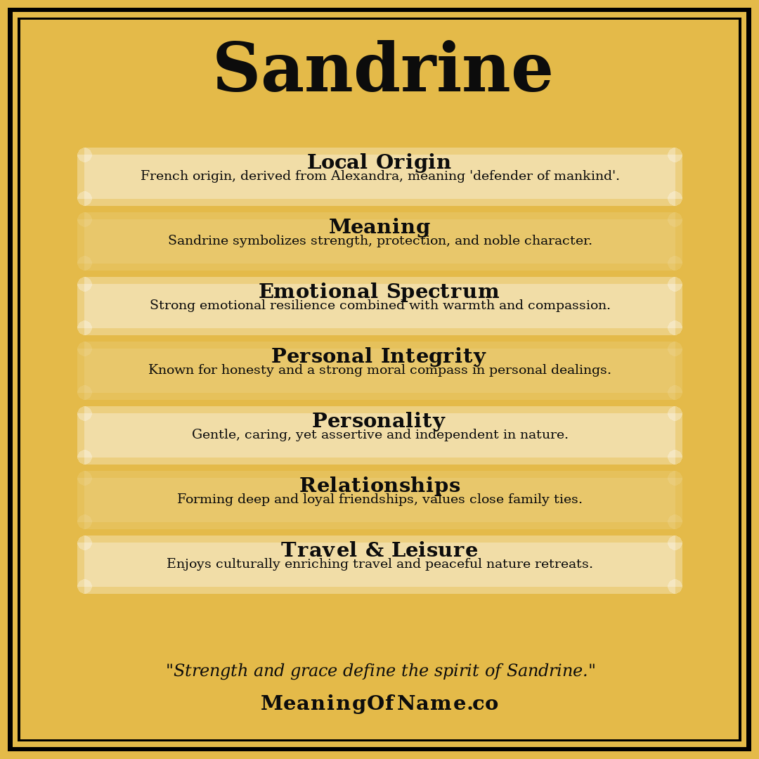 Sandrine name meaning poster