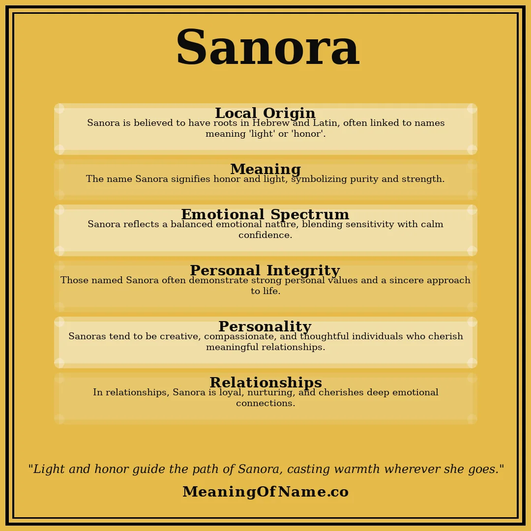 Sanora name meaning poster