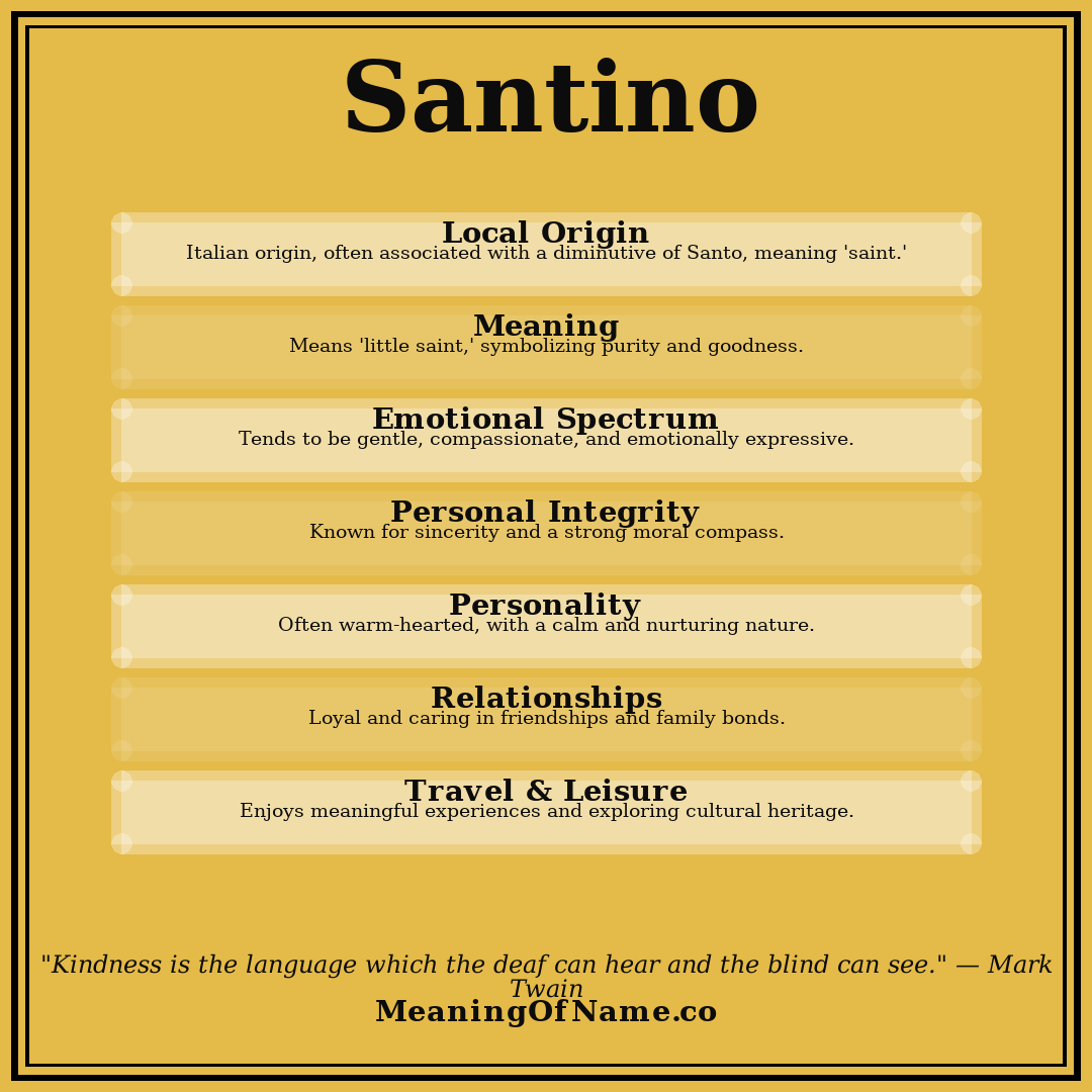 Santino name meaning poster