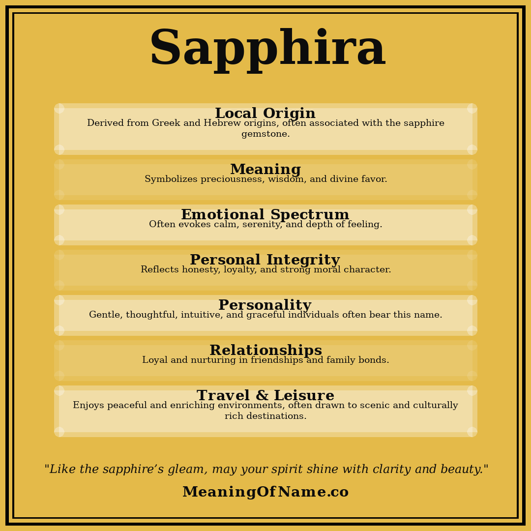 Sapphira name meaning poster