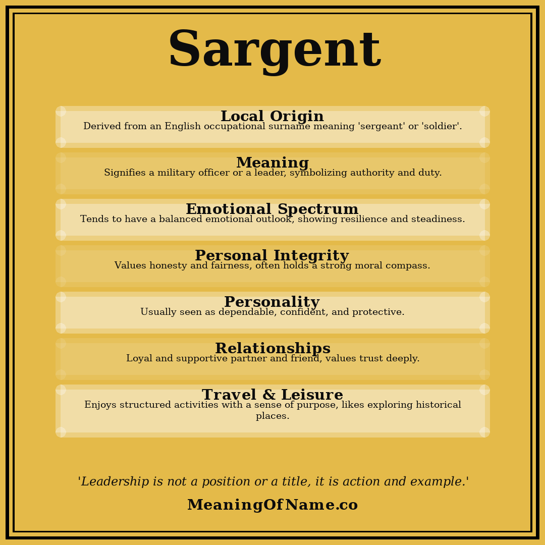 Sargent name meaning poster