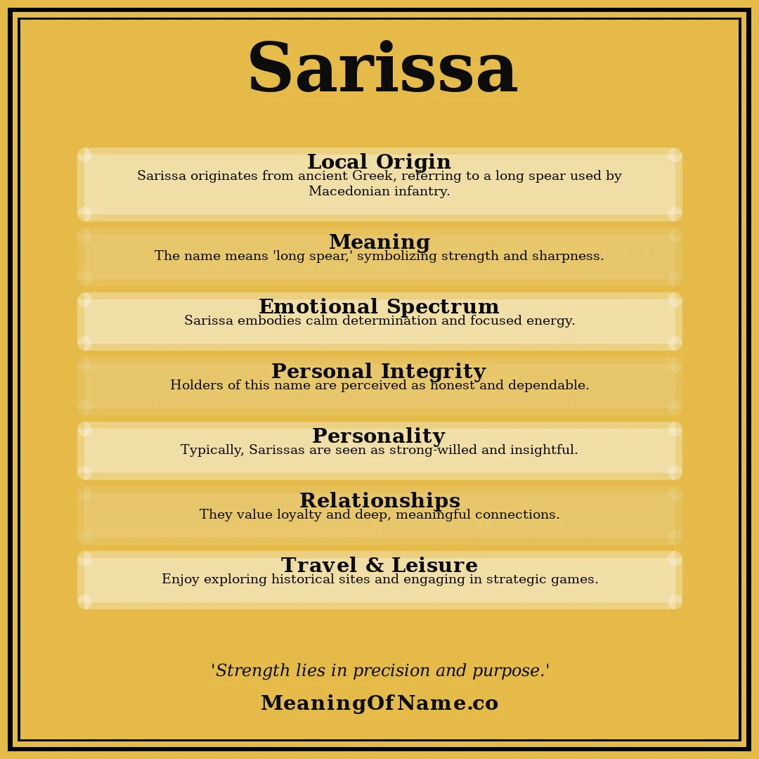 Sarissa name meaning poster