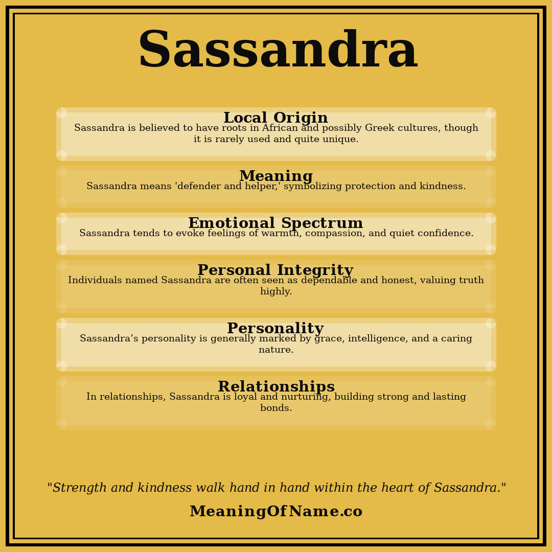 Sassandra name meaning poster