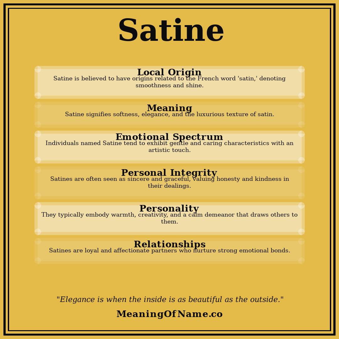 Satine name meaning poster