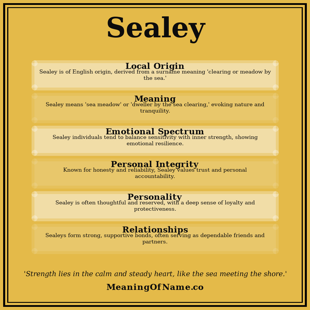 Sealey name meaning poster