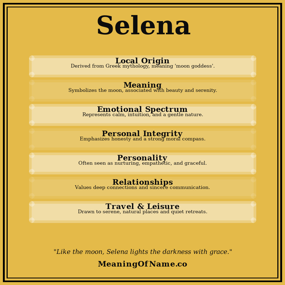 Selena name meaning poster