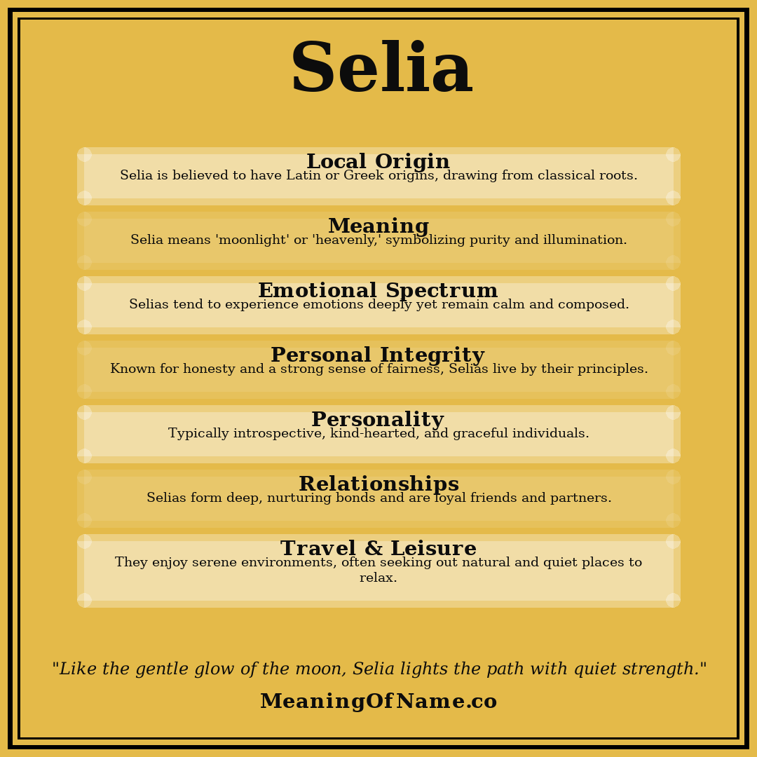 Selia name meaning poster